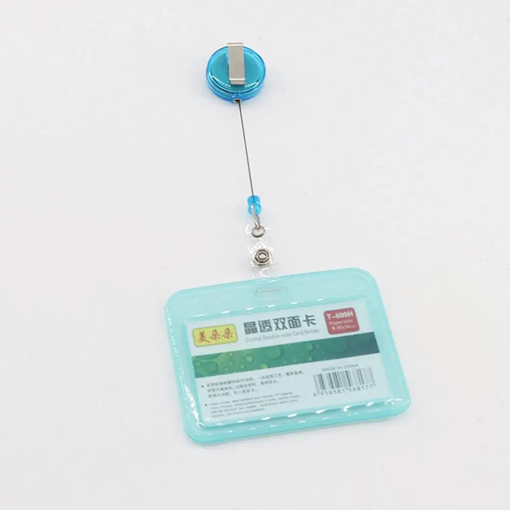 With Keychains Retractable Pull Badge Holder Student Card Sleeves Credit Cards Protector Transparent Card Cover Bus Card Holder