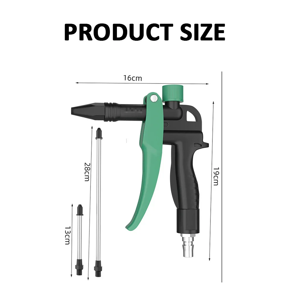 Car 3 In 1 Air Blow Gun With Adjustable Airflow And Interchangeable Three Types Nozzles Blow Gun Hand Held Pneumatic Dust