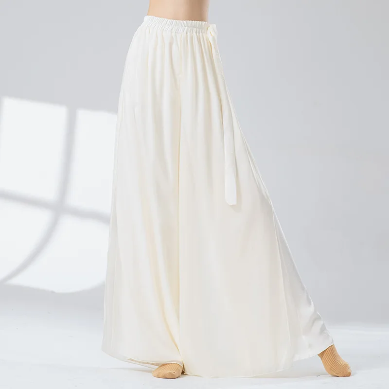 Classical Dance Women's Loose Chiffon Culottes Chinese Style Practice Clothes Double-layer Splicing Fairy Elegant Wide-leg Pants
