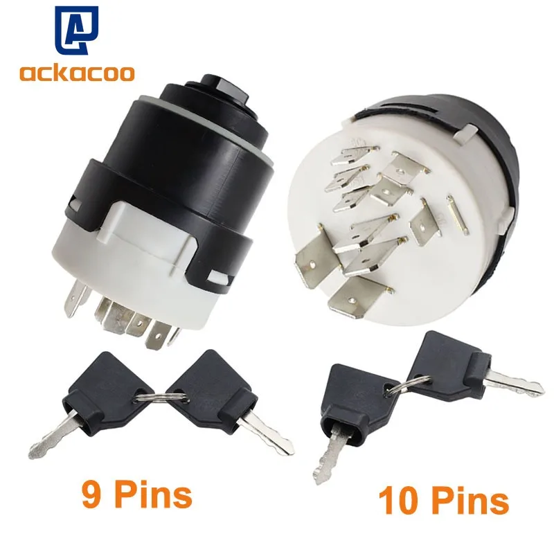 

Ignition Switch w/ 2 Keys 9/10 Pins for JCB200 JCB220 701 80184 701-45500 Skid Steer Loaders 2CX 3CX 4CX 5CX 701/80184 701/45500