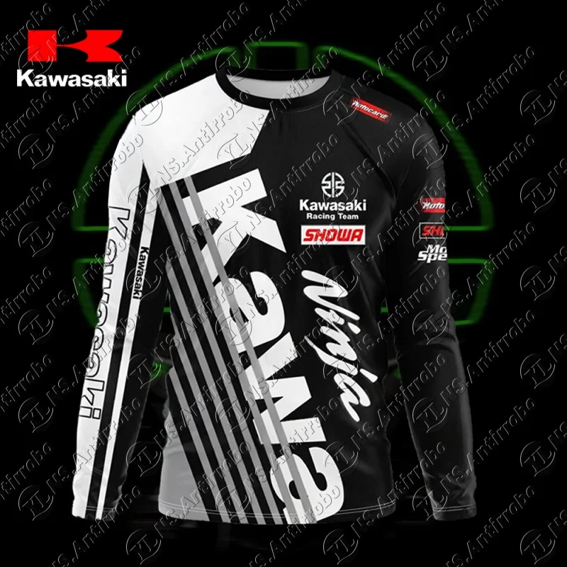 

Новая летняя/осенняя гоночная команда Kawasaki, мужской и женский топ с длинными рукавами с 3D принтом, велосипедная одежда, мотоциклетные толстовки