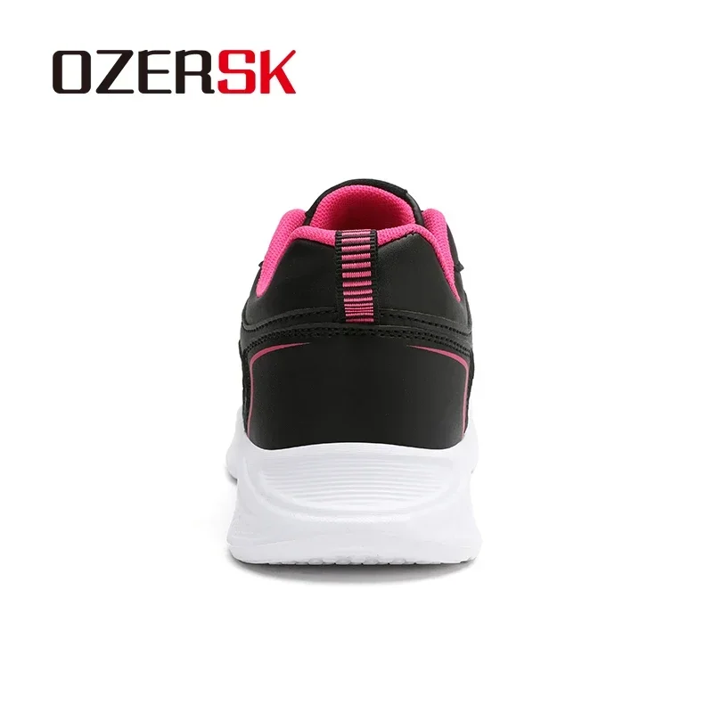 OZERSK primavera y otoño nuevas zapatillas de deporte de cuero Pu zapatos para mujeres estudiantes calzado Casual versátil zapatos cómodos Mujer