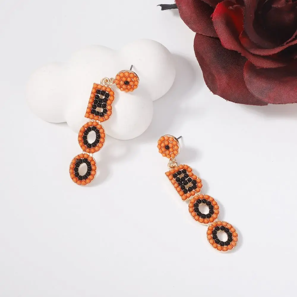 Jewelry Rhinestone Halloween Earrings Skull Trick Pumpkin Ear Studs Pendant Ghost Spider Dangle Earrings Gift