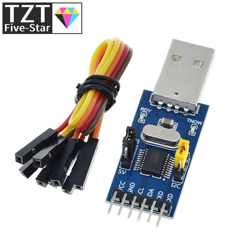 CH341T 2 in 1 module 3.3V 5V USB to I2C IIC UART USB to TTL single-chip serial port downloader