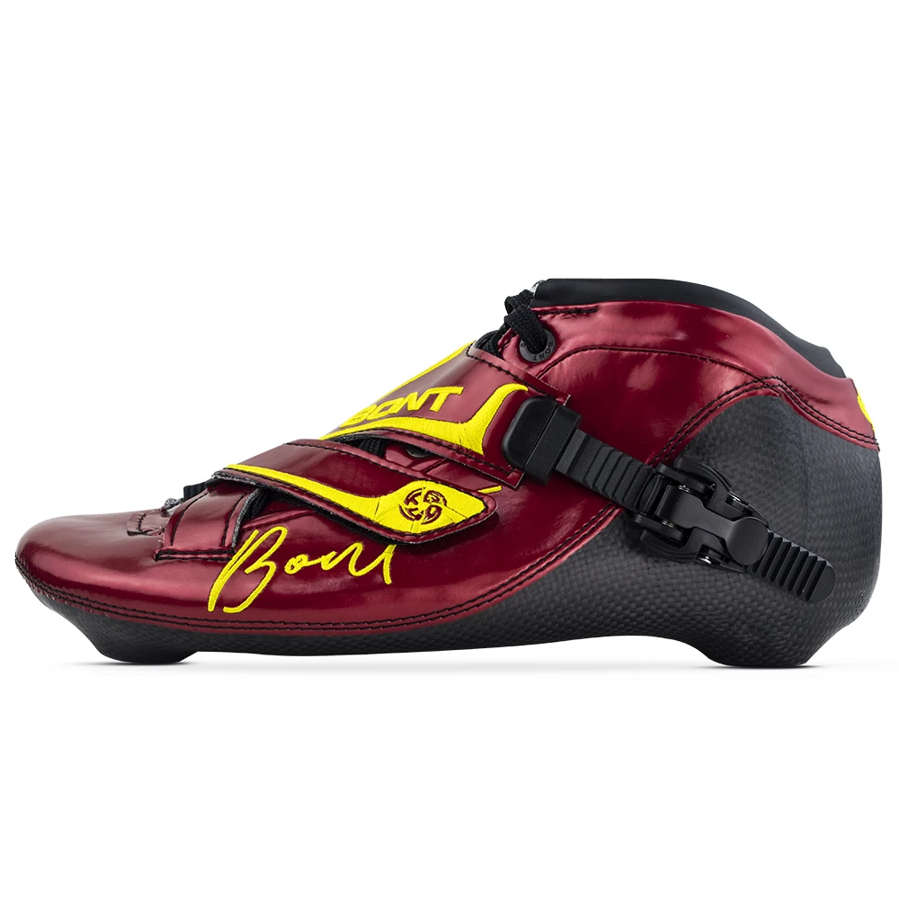 BONT BNT 195mm Shiny Red Yellow Inline Speed Skate Boots Carbon skate boot Inline skate professional inline skates