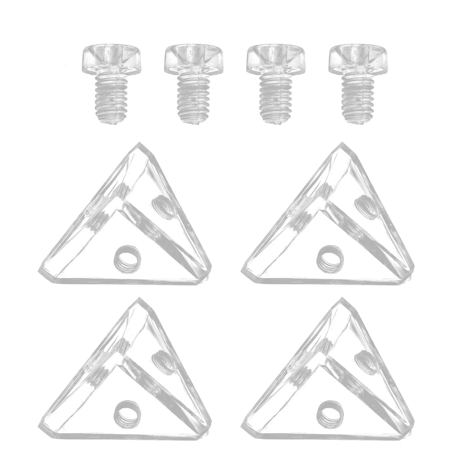 

4 set 4 Sets Acrylic Plate Fixing Parts Clear Corner Brackets Shelf Hardware Joint Fastener Stable Performance Durable Design