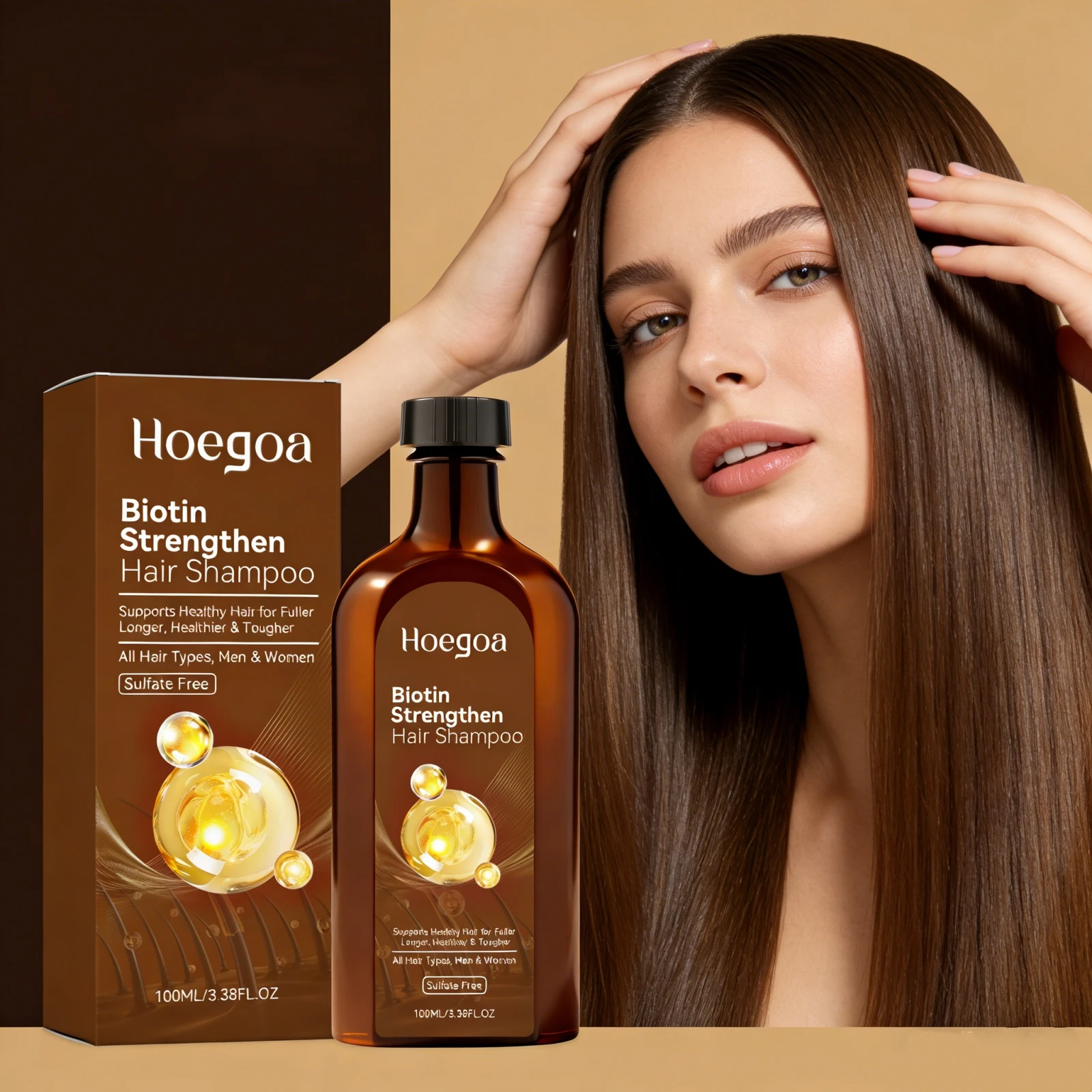 Biotin Strengthen Hair Growth Shampoo Clean Moisturize Scalp Stimulate Follicles Anti Hair Loss Care Nourish Thickening Shampoo