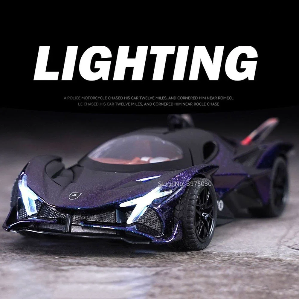 1/32 Apollo EVO Scale Alloy Sport Car Model Diecasts Vehicle Model with Light Sound Pull Back Car Toys for Child Birthday Gifts