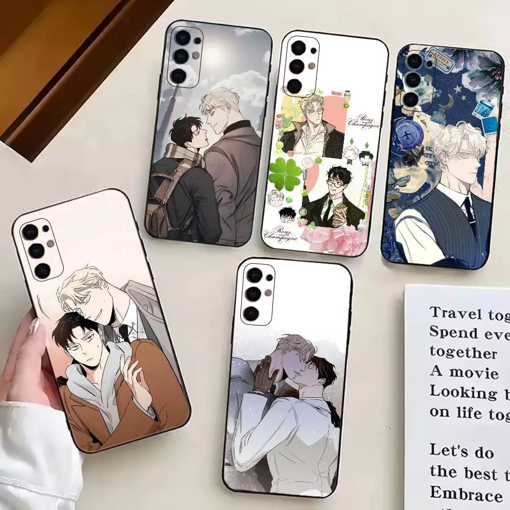 

R-Rose A-And Champagne Phone Case For Samsung S25,S24,S21,S22,S23,S30,Ultra,S20,Plus,Fe,Lite,Note,10,Black Cover