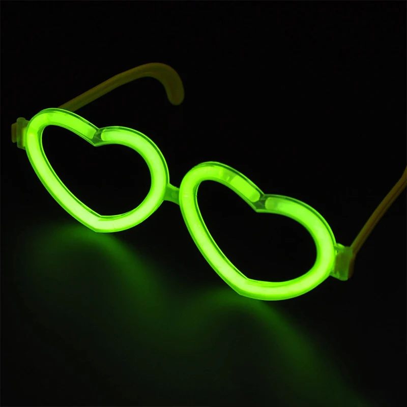 1pc Random DIY Luminous Heart Eye Glasses Fluorescent Wear Glow Stick Neon Party Gift Adult Kids Birthday Wedding Bar Carnival