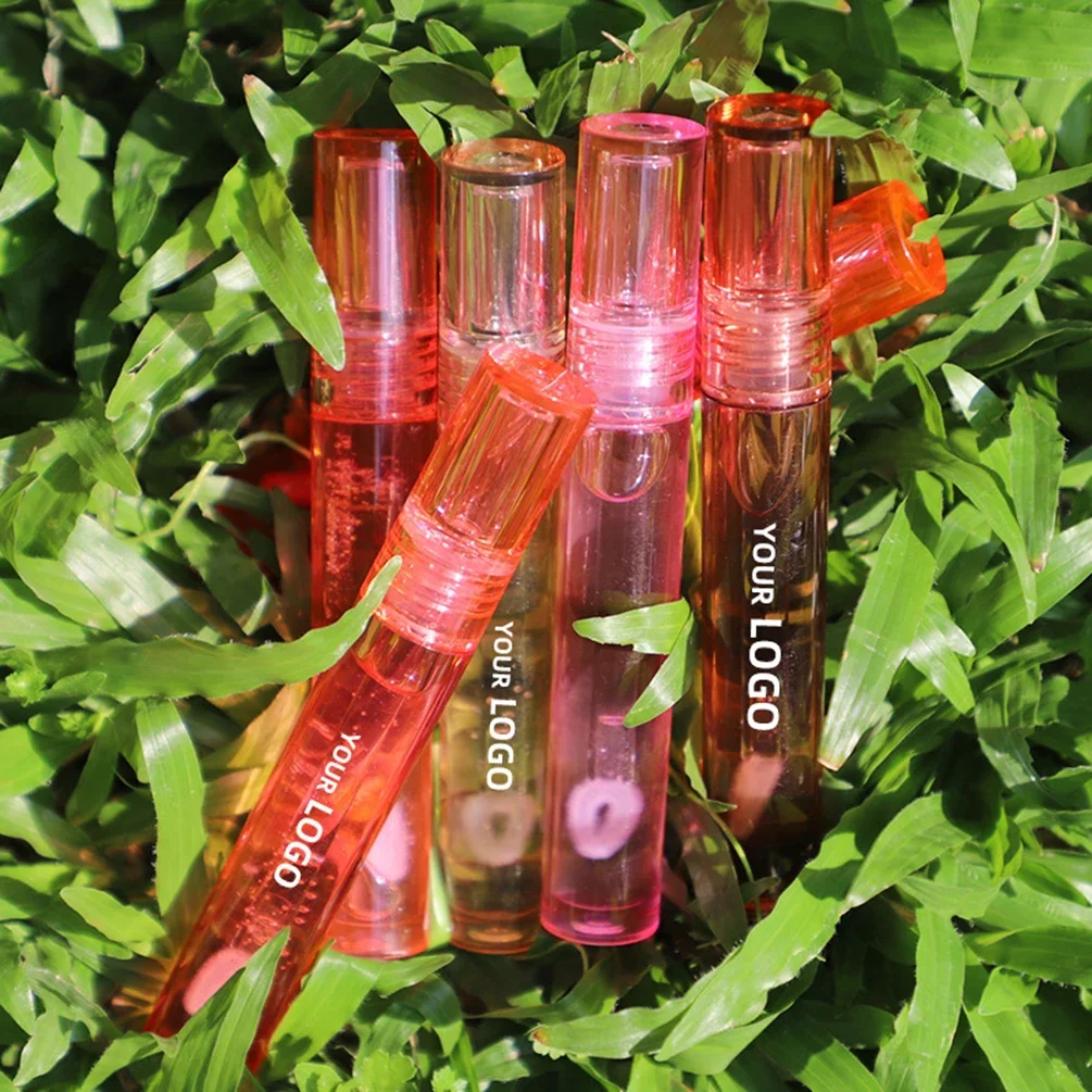 Custom Bulk Lip Oil Private Label Fruit-flavored Moisturizing Lipgloss Plumping Long-lasting Non-Fade Peach Ordinary Strawberry