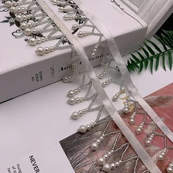 Handmade Beaded Tassel Lace With Gourd-Shaped Design For Diy Curtain Pendant Pearl Weave Belt Skirt Hemline And Cloth For Sewing