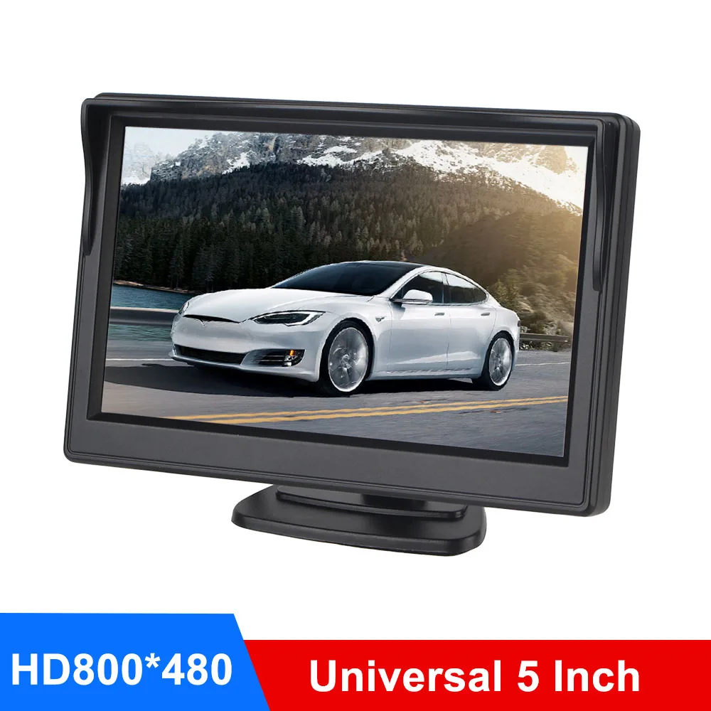 5 inch 800*480 with 2 Video Input For Reverse Rearview Camera TFT LCD Screen Car Monitor HD Reversing Parking Monitor