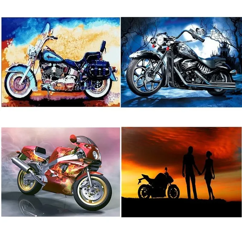 Motorcycle 5D Diamond Painting Belief Diamond  Embroidery DIY Full Drill Rhinestone Craft Wall Art Home Decor Gift