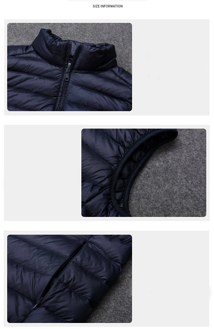 Rompi Bulu Bebek Putih 90% Musim Dingin 2026 Rompi Saku Portabel Pria Jaket Tanpa Lengan Solid Hangat Ringan Kasual Pria