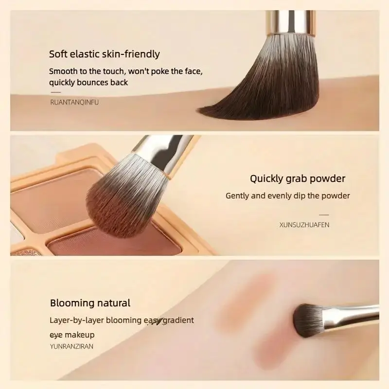 8-piece Portable Eyeshadow Makeup Brush Set To Create Perfect Eye Makeup，Eyeshadow Brush，Eye Makeup Smudged Lying Silkworm