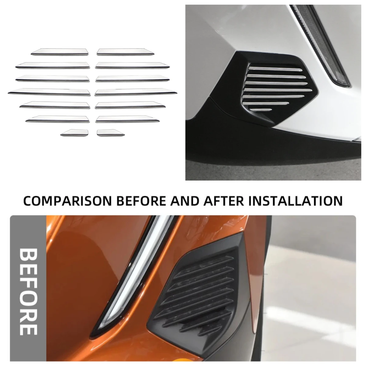 

Для Peugeot 2008 2019-2023 E2008 2020-2022 нержавеющая противотуманная фара, крышка лампы, накладка, решетка, декоративные полоски, автомобильные аксессуары