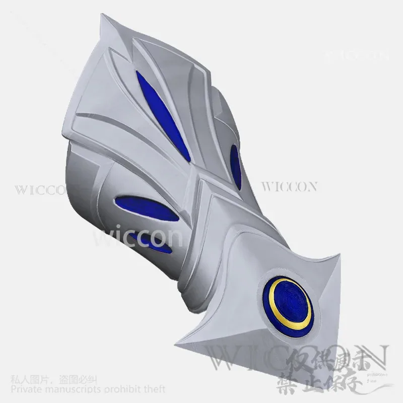 أنيمي لعبة LOL تأثيري Ezreal الأسلحة الأيدي ثلاثية الأبعاد الدعائم الفضة كوس حمض البوليلاكتيك لجميع القديسين هدايا حفلات عيد الميلاد رجل مخصص