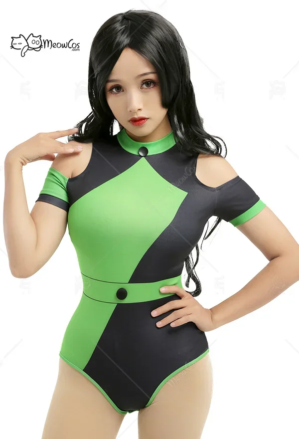 

Костюм для косплея Shego, сексуальное цельное нижнее белье, боди для веселья, нижнее белье, одежда для сна, сексуальные костюмы