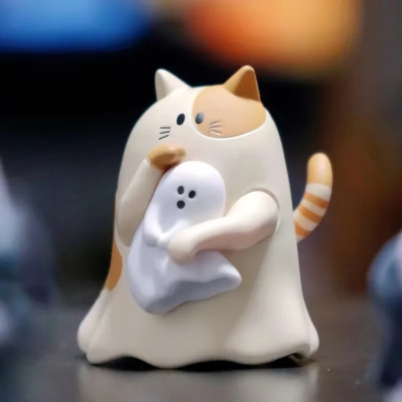 New Little Ghost Behold My Cat Series Blind Box Cute Glow-In-The-Dark Collectible Ornament Toy Birthday Mystery Box Surprise Gif