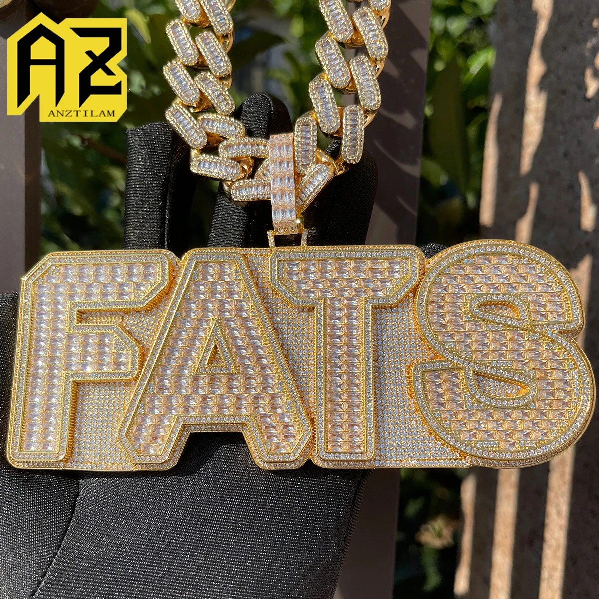 BIG Customized Letters Name Iced Out Pendant Necklaces For Men Women Bling Zircon Necklace Hip Hop Jewelry Free Shipping