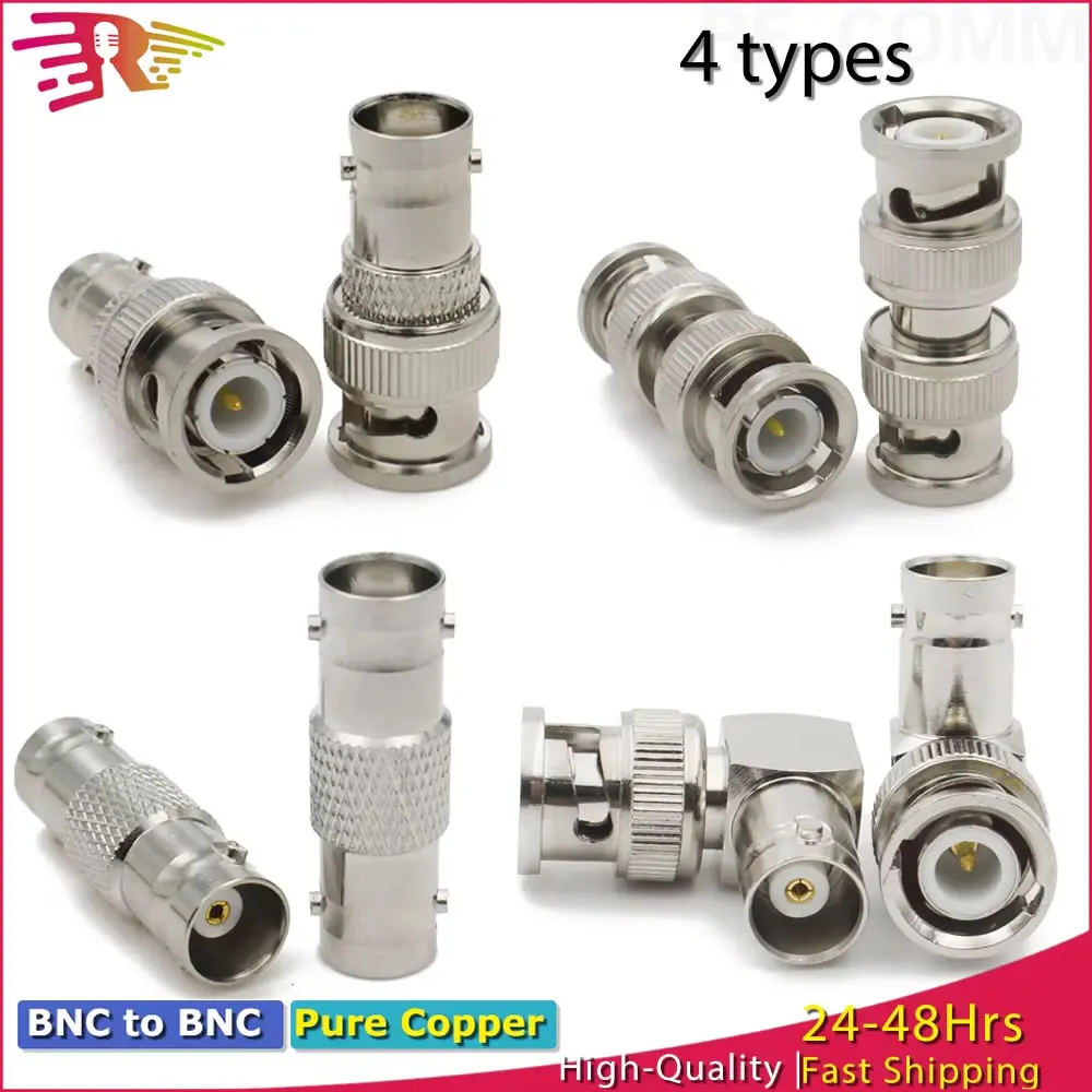 BNC to BNC Male Female Adapter RF Coaxial Converter 90 Degree Right Angle Jack Plug Connector for Video Antenna Surveillance Lot