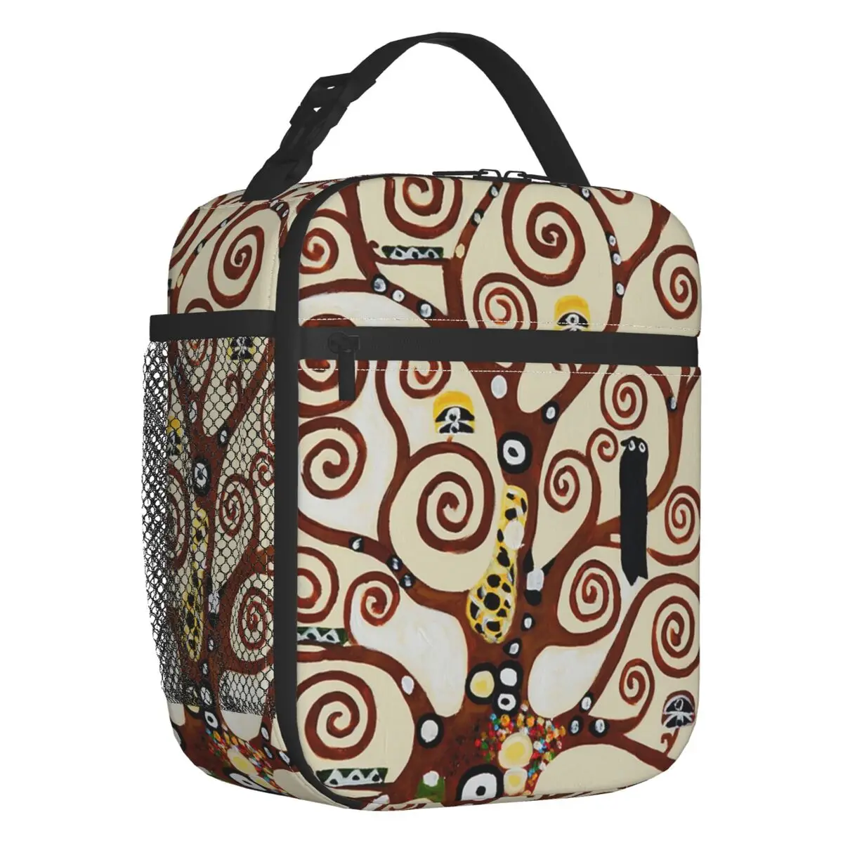 Gustav Klimt Tree Of Life Thermal Insulated Lunch Bag Women Resuable Lunch Container for Outdoor Picnic Storage Food Box