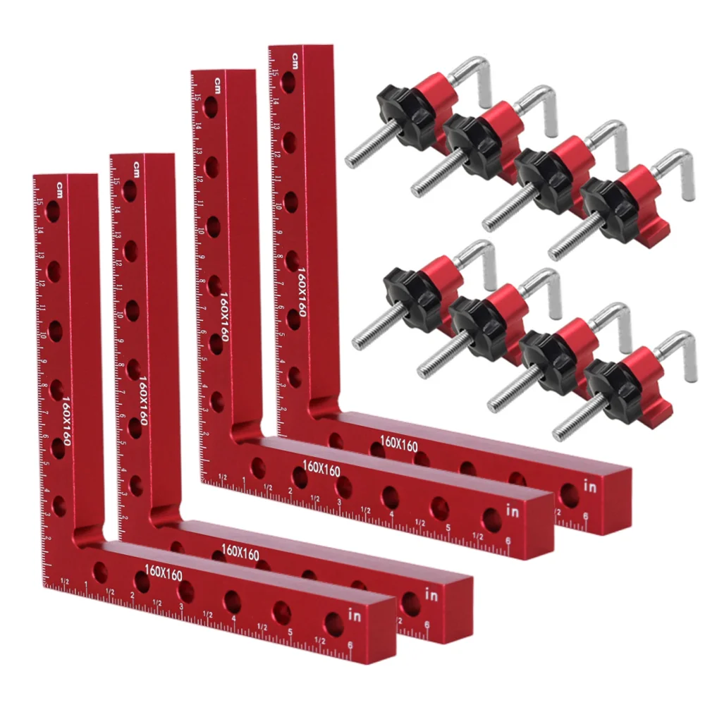 160MM 90 stopni w kształcie litery L pomocnicze urządzenie do łączenia panel pozycjonujący stały klips stolarski kwadratowy linijka narzędzie do obróbki drewna