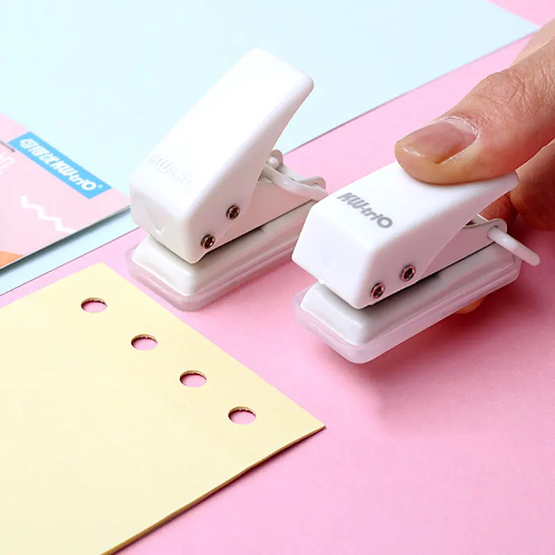 

1pc DIY Paper Cutter Puncher Craft Machine Cute Mini Single Hole Shape Punch for Planner Disc Ring Offices Stationery