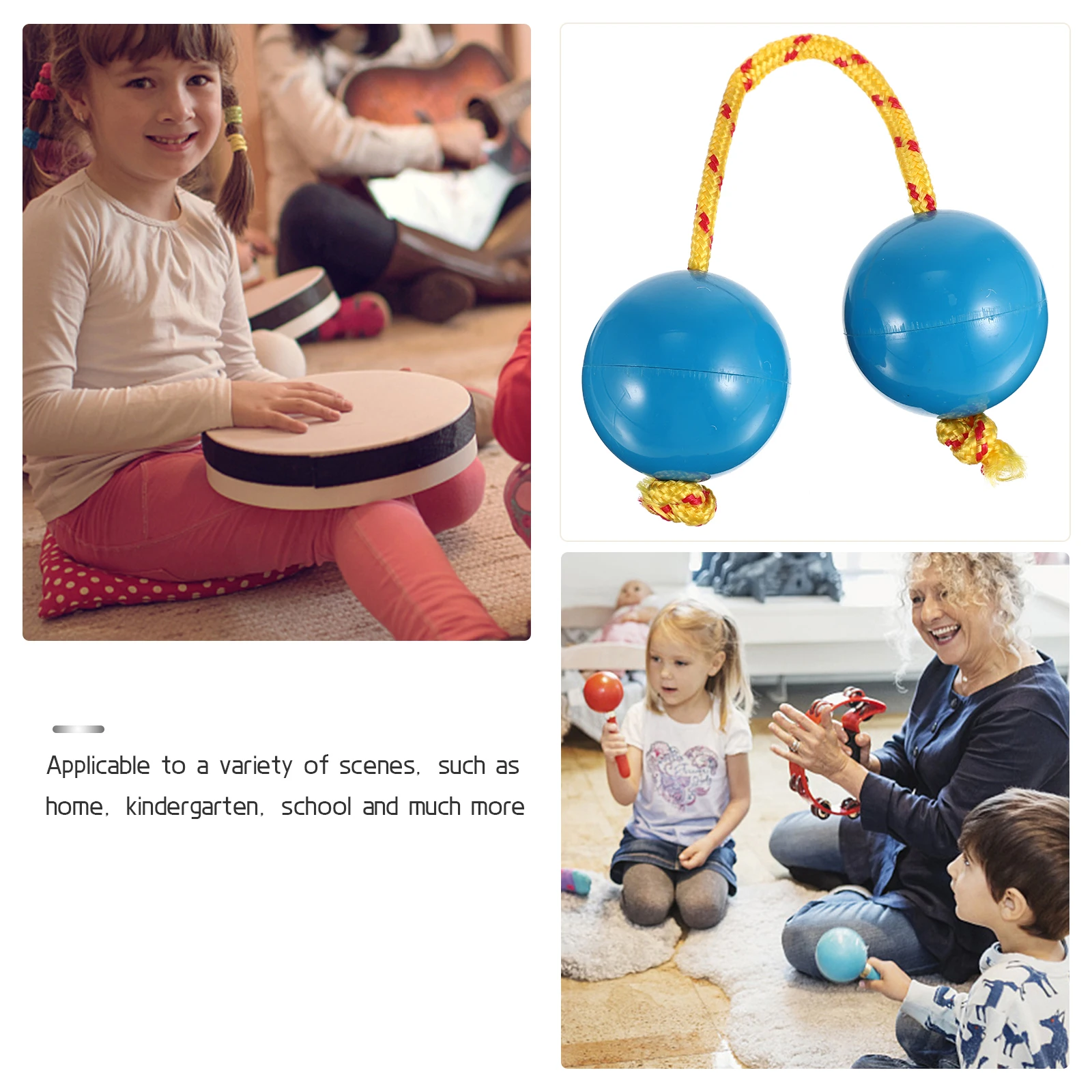 Musicale S Shaker Giocattolo Strumento a percussione Sonagli Bambini Pregevole fattura Suono chiaro Sviluppo di scene scolastiche a casa Sensi musicali