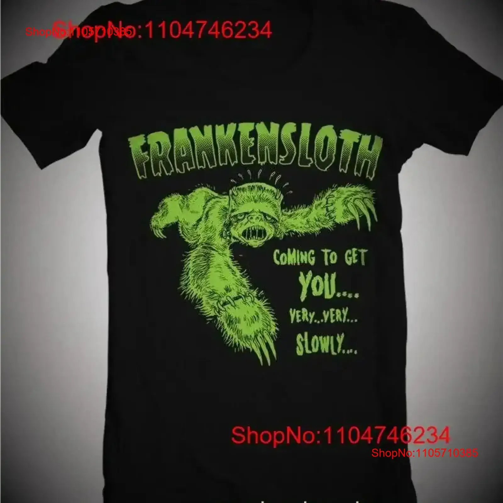 FRANKENSLOTH GUYS T SHIRT BIG GUY PLUS SIZE 4XL 5XL SCI FI PSYCHO PUNK HORROR vintage Washed Breathable Stylish Versatile homme