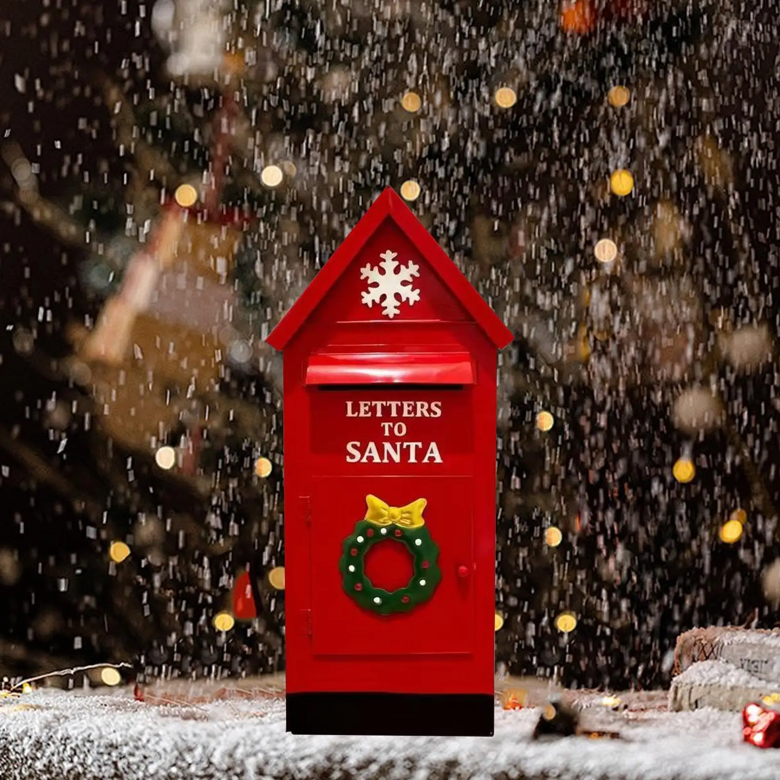 Christmas Mailbox, Delivery Postbox, Metal Christmas Decoration Letter Box North Pole Post for Yard Holiday Party Festival Xmas