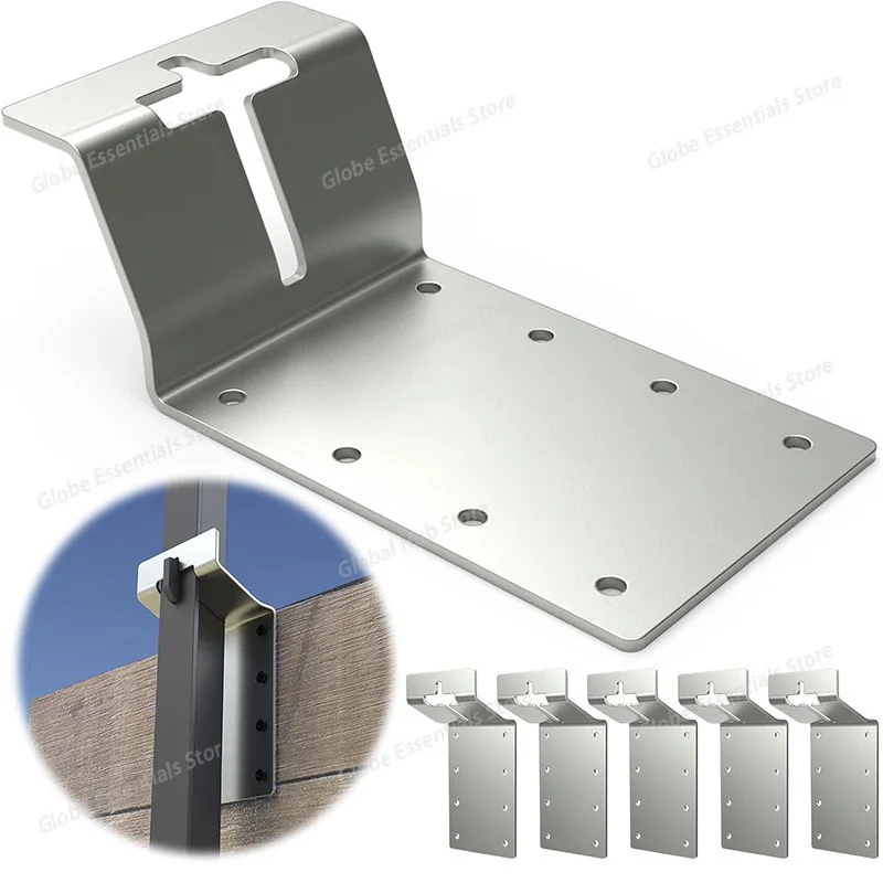 

6 шт. T-образный кронштейн, сверхмощные металлические монтажные кронштейны для монтажных знаков, забора, фанеры, почтового ящика, крепления для скворечника, садоводства