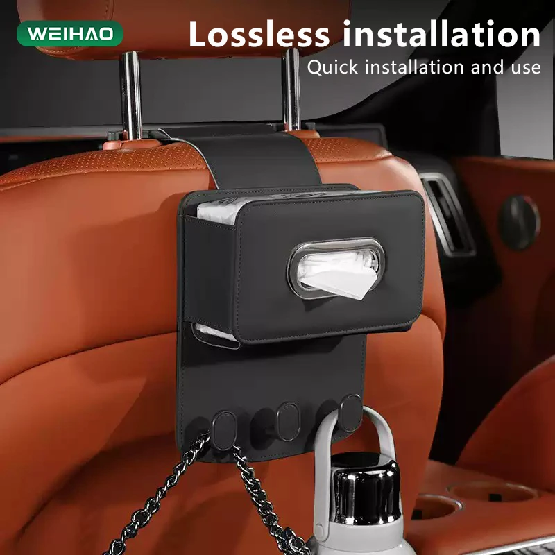 

Multifunctional car seat storage bag Leather storage bag Garbage bag Storage bag Suitable for most car models