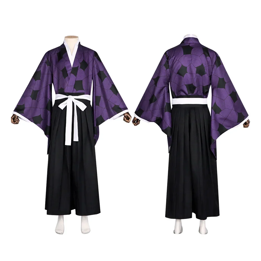 Anime Kokushibo Cosplay disfraz tatuaje pegatinas anime impresión kimono uniforme camisa Halloween carnaval trajes para mujeres hombres