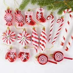 6pcs Multicolor Vintage Murano Plastic Sweets New Year Party Favor Gift Candy Christmas Decoration Hanging DIY Ornament Crafts