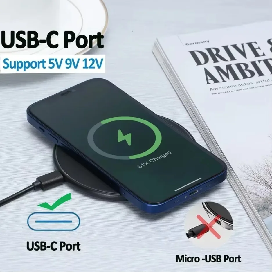 Wireless Charger Pad Stand Mobile Phone Chargers Fast Charging Dock Station For iPhone 16 15 14 13 12 Samsung S24 S23 S22 Xiaomi