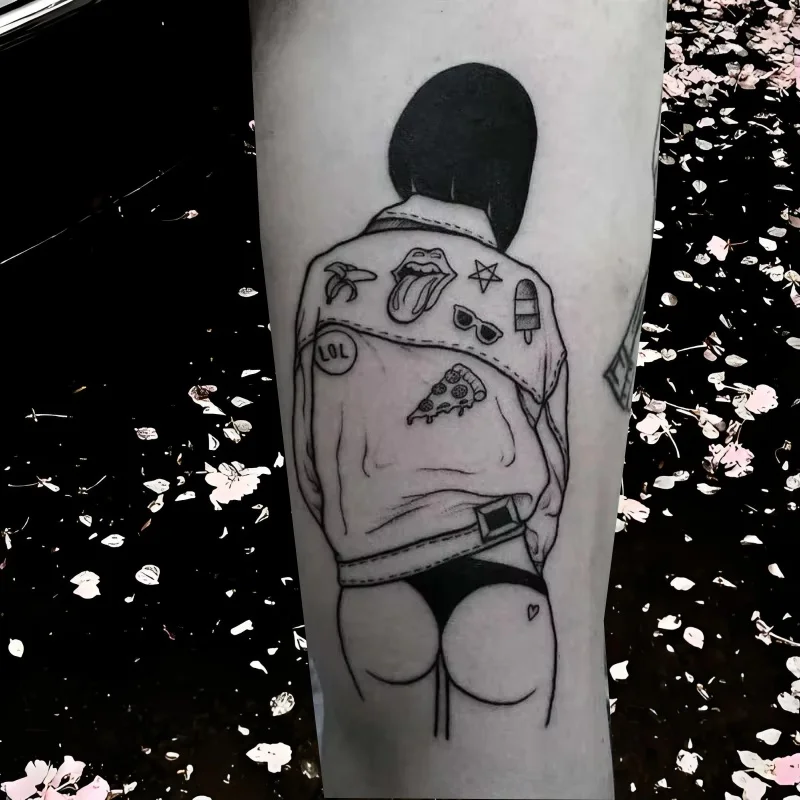 

CartoonTemporary Tattoos Dark Department Fallen Girl Hand Body Art Waterproof Fake Tattoo Stickers Tatoo Body Stickers