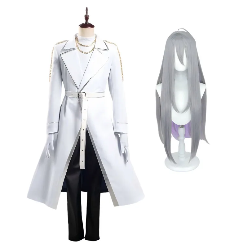 Костюм для косплея DRB Jinguji Jakurai, парик Hypnosis Mic Matenrou ill-DOC, белый униформенный комплект для мужчин и женщин, размеры для косплееров, на Хэллоуин