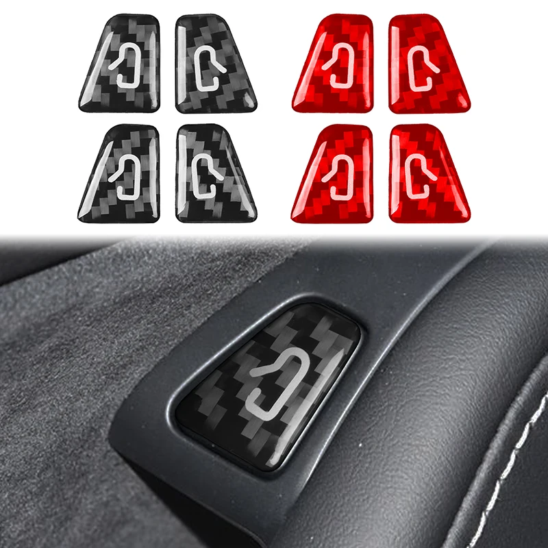 

For Tesla Model 3 19-23 Model Y 19-24 Door Switches 4 pieces Carbon Fiber Car Interior Door Switch Button Trim Accessories ﻿