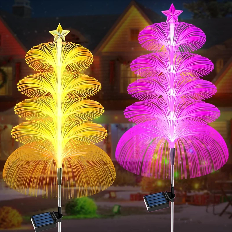 Solar Garden Light Outdoor Colorful Color-changing Jellyfish Lights Outdoor Landscape Lamp Garden Decorative Lamps Ground Plug