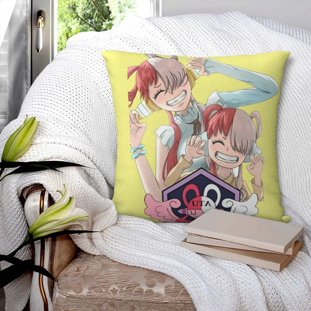 Uta One Piece Square Pillowcase Polyester Pillow Cover Velvet Cushion Zip Decorative Comfort Throw Pillow For Home Car