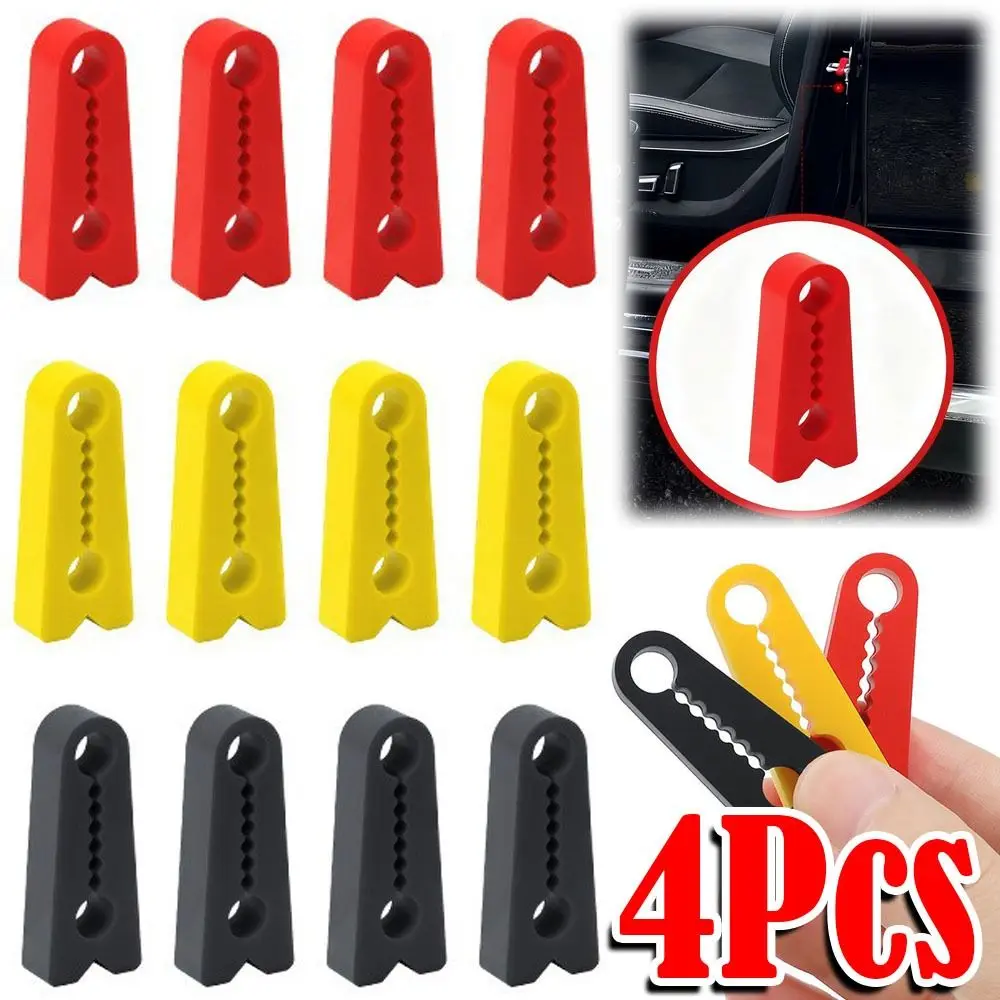 4Pcs Silicone Car Door Lock Sound Deadener Buffer Soundproofing Shock Absorber Car Door Lock Protectors Seal