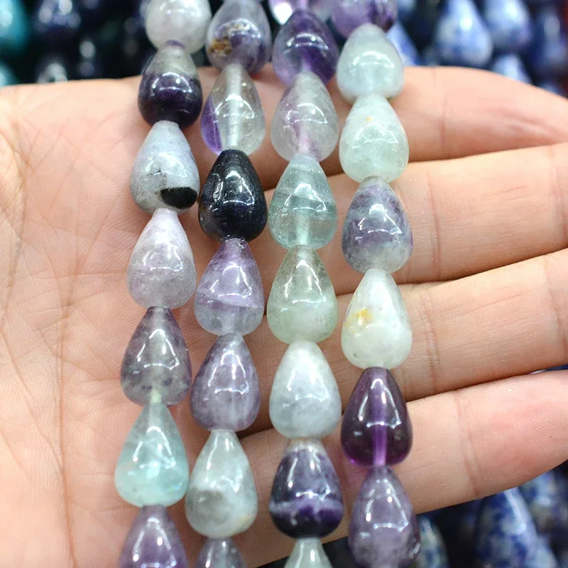 10x14mm 25pcs Water Drop Beads Natural Stone Amethysts Agates Aventurine Chalcedony for Jewelry Make Diy Bracelet  Earrings