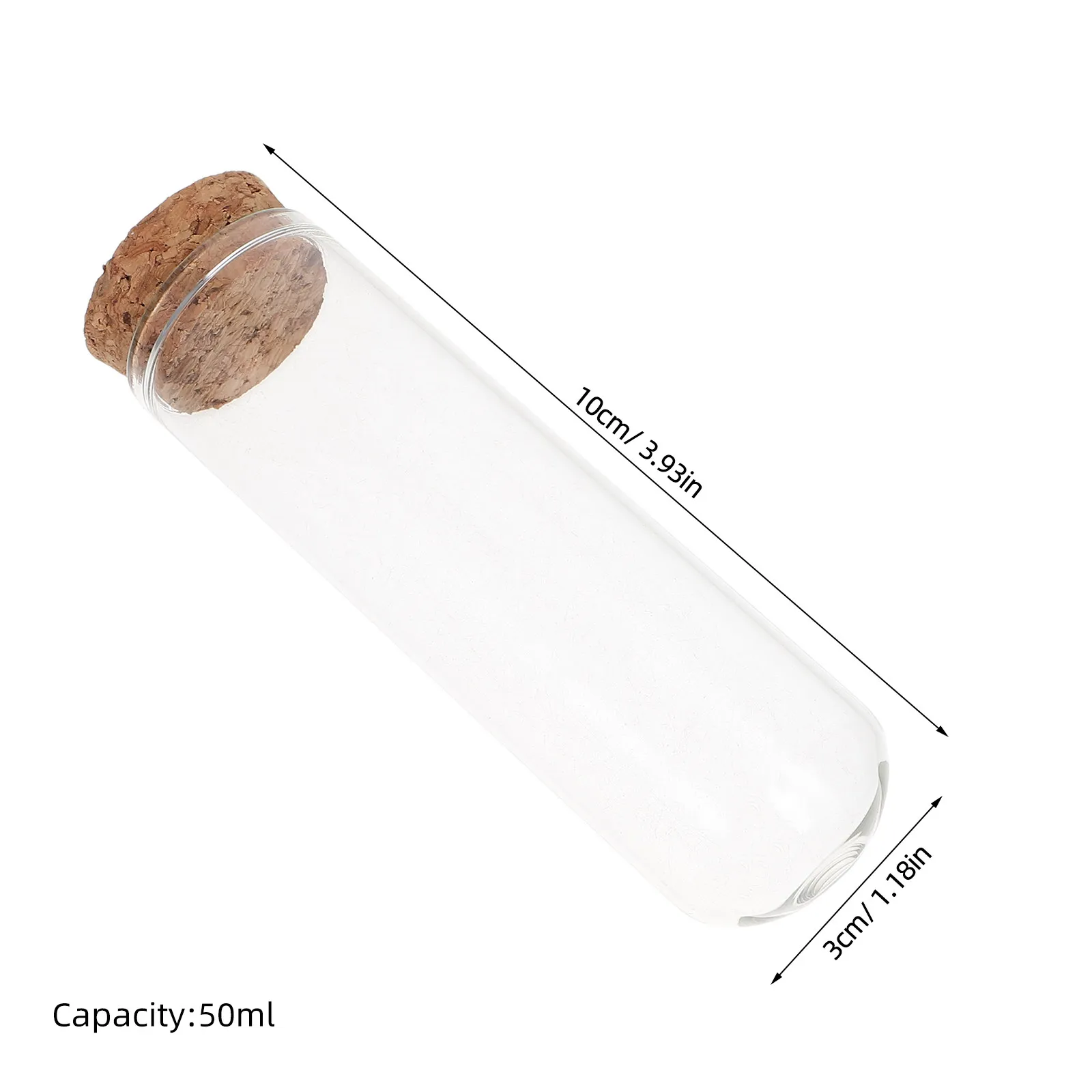 50Pcs Glass Test Tubes Round Base Thick Clear Lab Vials Cork Stoppers Plant Propagation Chemistry Sample Storage Test Tube Set