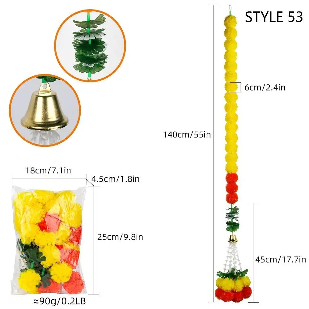 140-160 سنتيمتر القطيفة جارلاند زهرة النمط الهندي مهرجان إكليل زخرفة نبات صناعي أكاليل الزفاف الاصطناعي