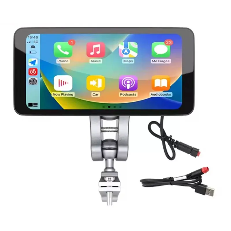 

A30F-6.5Inch Motorcycle Smart Bluetooth Display Wireless Carplay Android Auto Removable Bracket IP67 Waterproof Monitor
