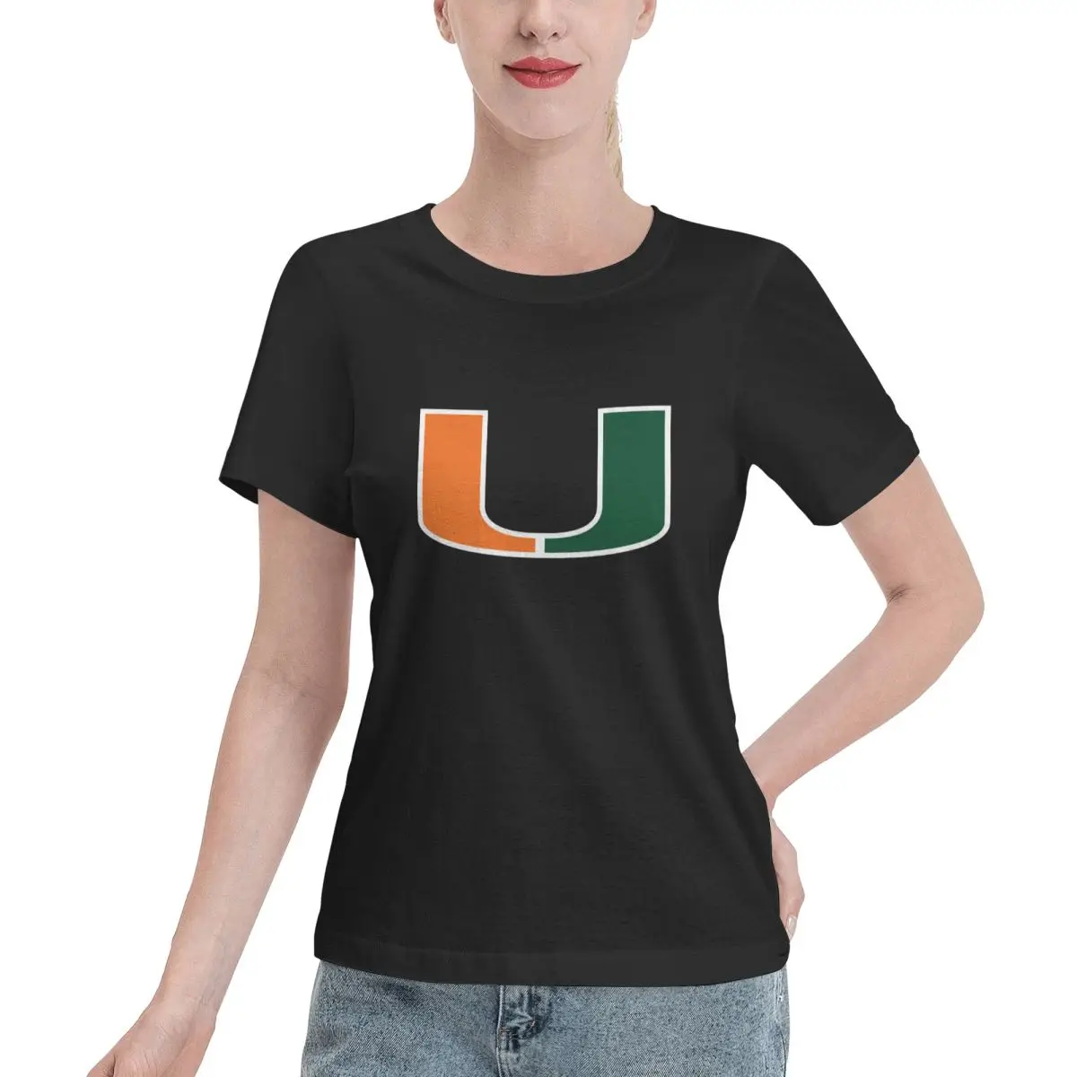 Be Miami Hurricanes Sports T-shirt Female Women Girl Cotton Short Sleeve O-Neck Tee-Shirts Tops