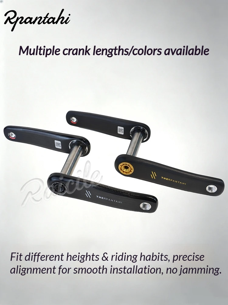 RPANTAHI Carbonfaser-Mountainbike-/Faltrad-Kurbelgarnitur, 24mm Titanachse, ultraleichte Mountainbike-Kurbelgarnituren, 3-Bolzen-Montage – Detail 5