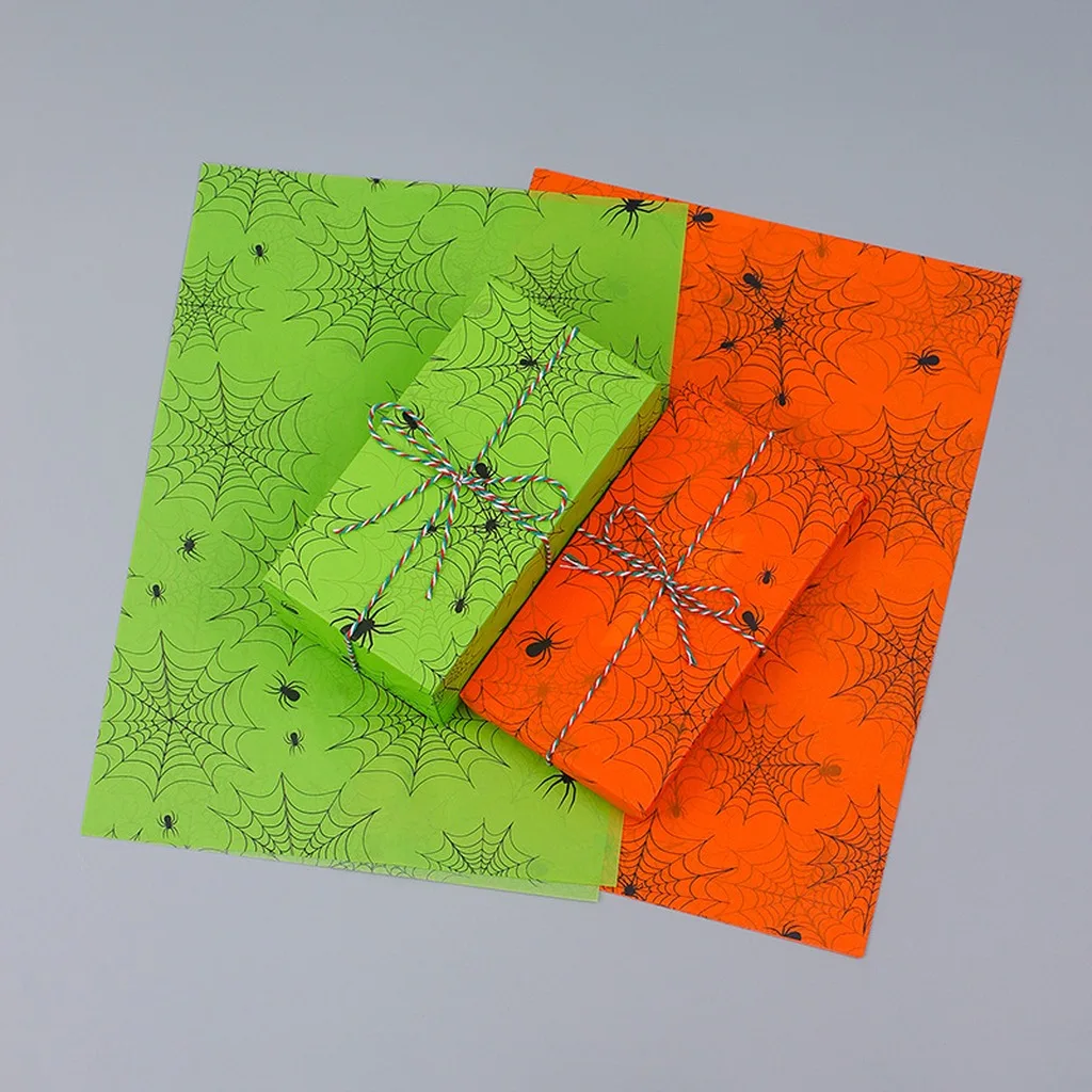 Halloween Themed Craft Tissue Paper 20 Sheets Assorted Prints Holiday Gift Wrapping Paper for DIY Crafts 50x35cm